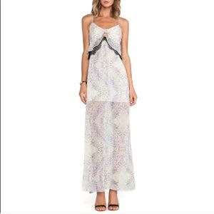 BCBGeneration Ruffle Printed Maxi in Cotton Candy